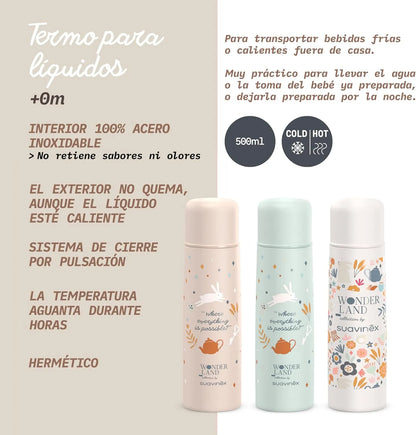 تيرموس اطفال Suavinex الحراري Wonderland Liberty سعة – 500 مل
