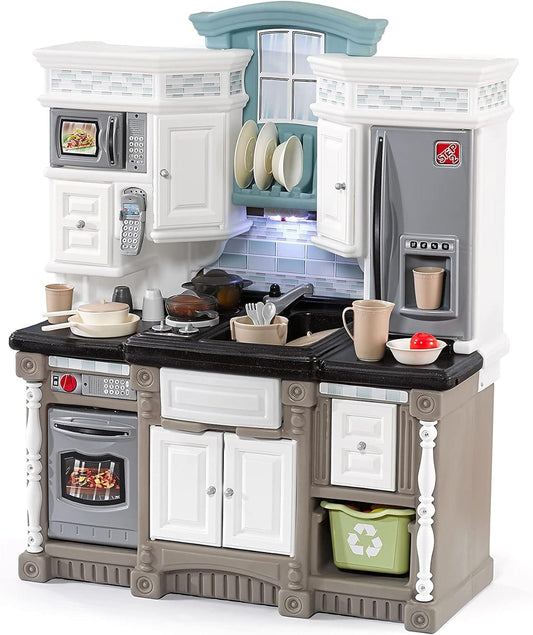 Step2 - Lifestyle Dream Kids Kitchen Playset - Gray - 37 Pieces.