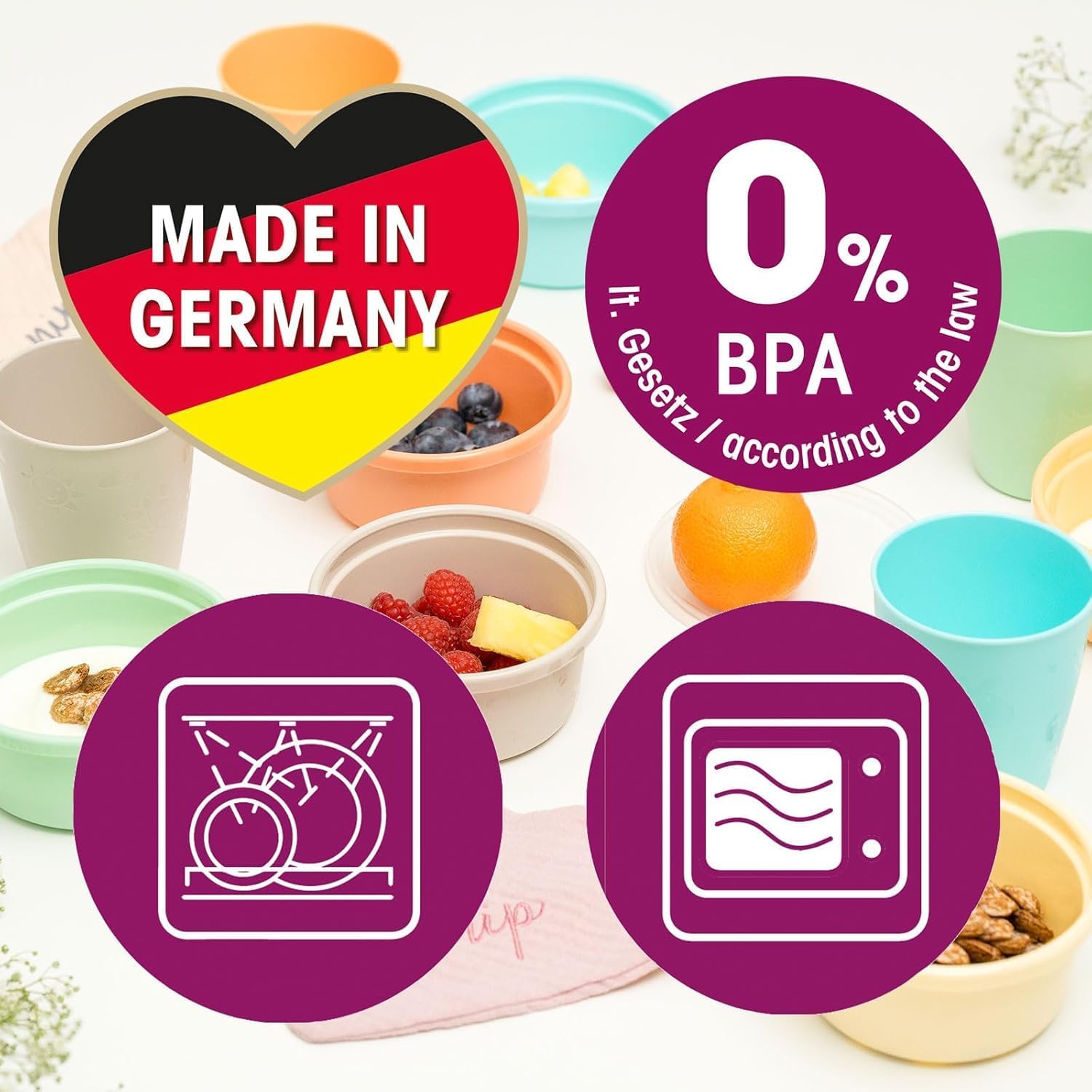 Nip Snackbox Stackable Baby Food Storage Pastel Multicolor (6 Pcs)