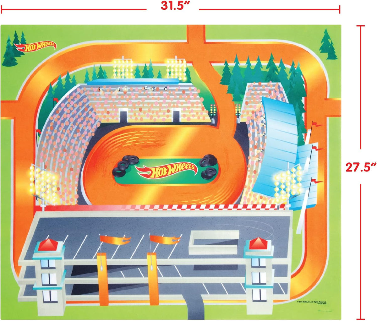 Hot Wheels - Felt Imaginmat Mega Racing Playmat with Toy Car & Stickers