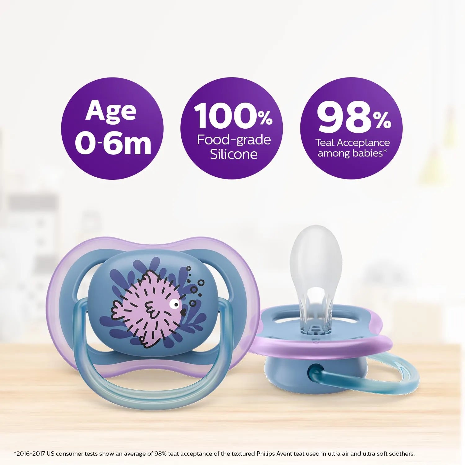 Philips Avent Ultra Pacifier Girl - Pack of 2 (6-18 Months)