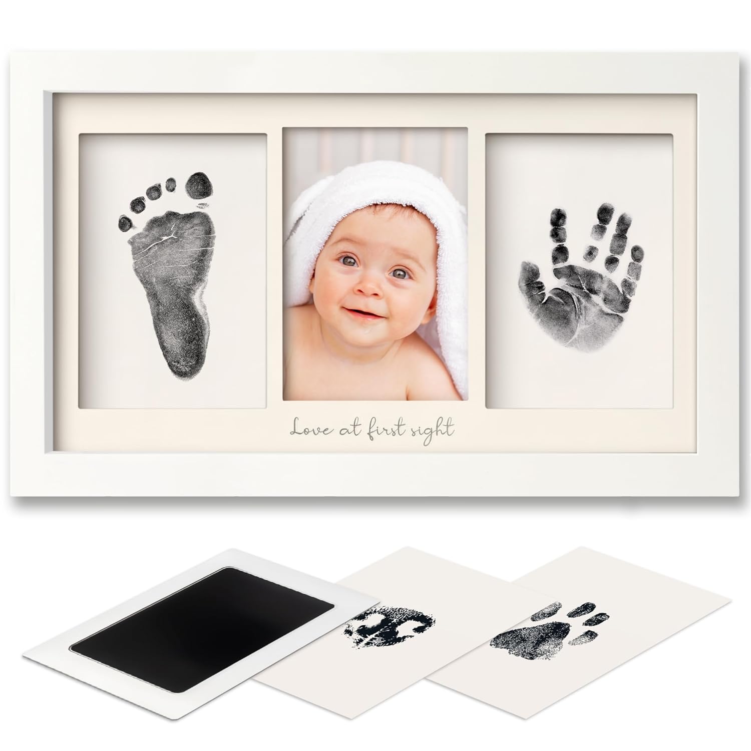 Duo Clean Touch Inkless Hand & Footprint Frame Kit, Alpine White
