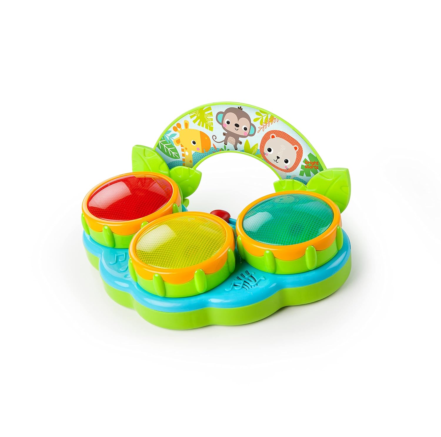 Bright Starts Safari Beats Musical Drum Toy with Lights, Ages 3 Months+
