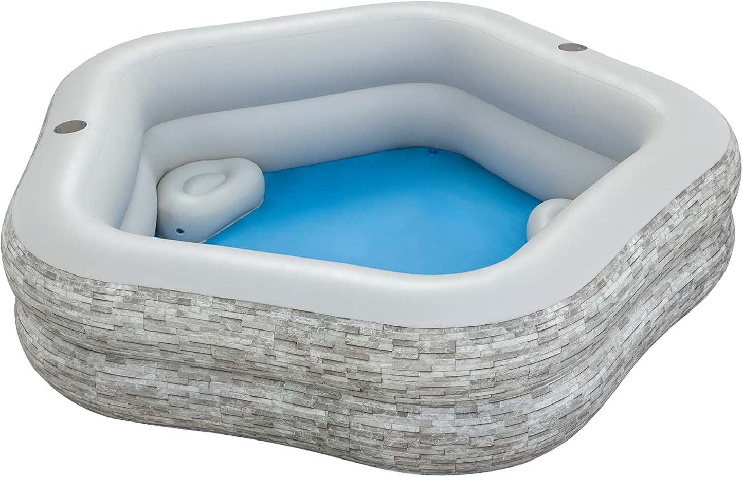 Bestway Tru Print Stone Family Pool (7' x 6'9" x 21"/2.13m x 2.06m x 53cm)