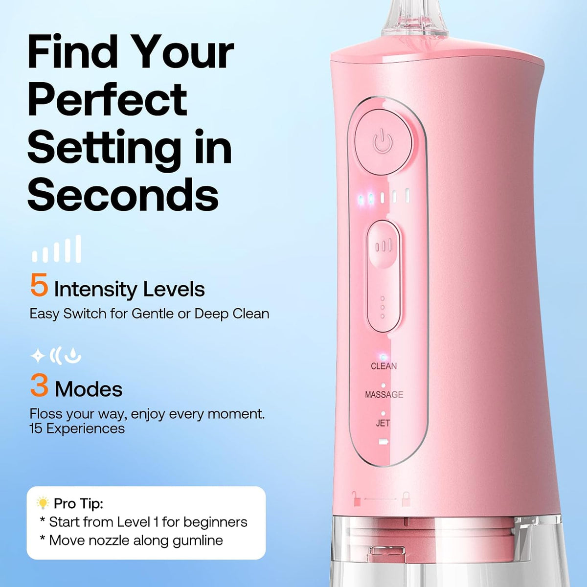 Bitvae C2 Water Flosser (Pink)  + 6 Pcs Nozzles
