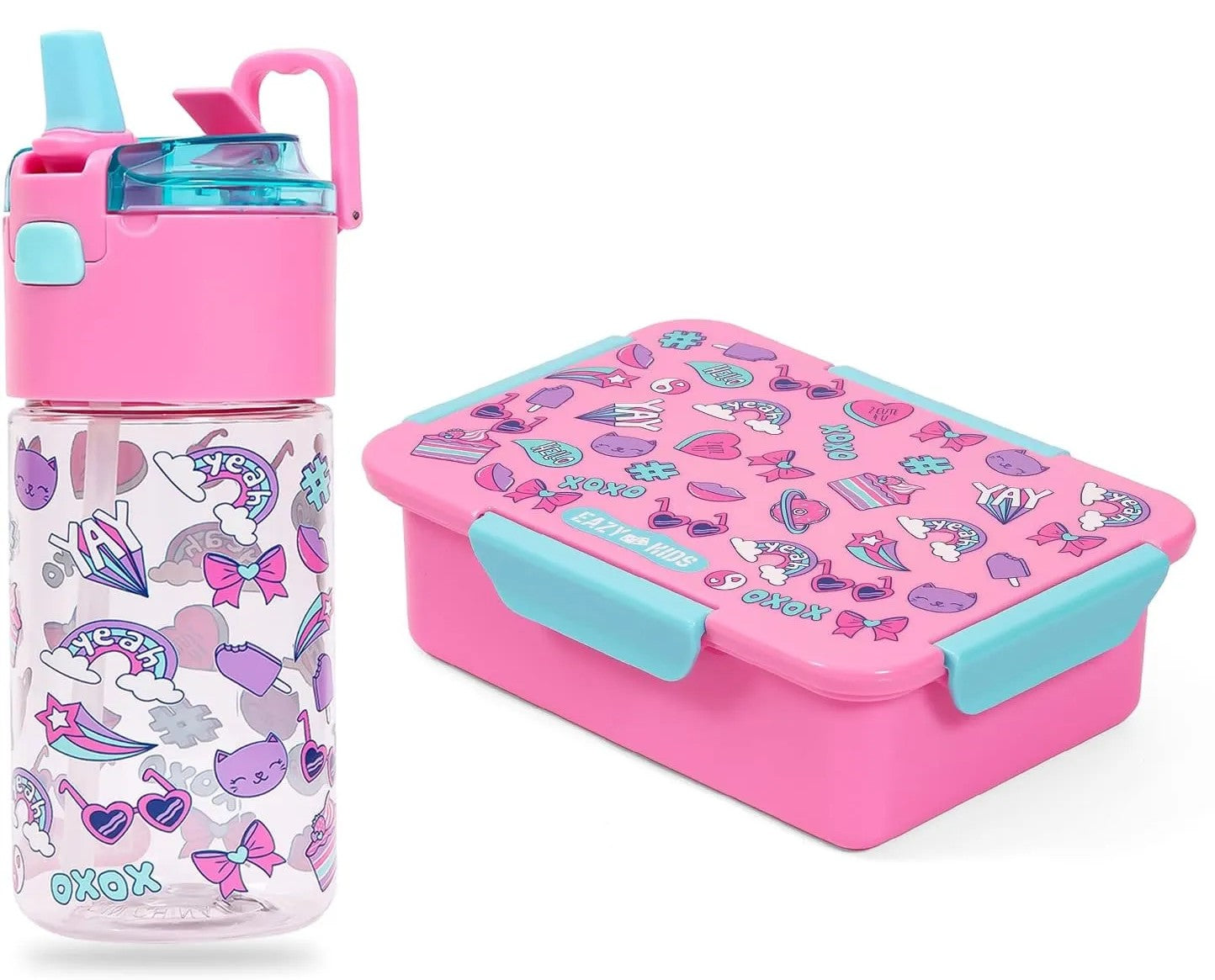 Eazy Kids Tritan Water Bottle With Snack Box (450ml)