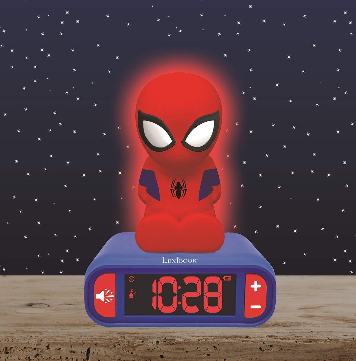 LEXiBOOK 3D Marvel Spider-Man Digital Alarm Clock with Night Light