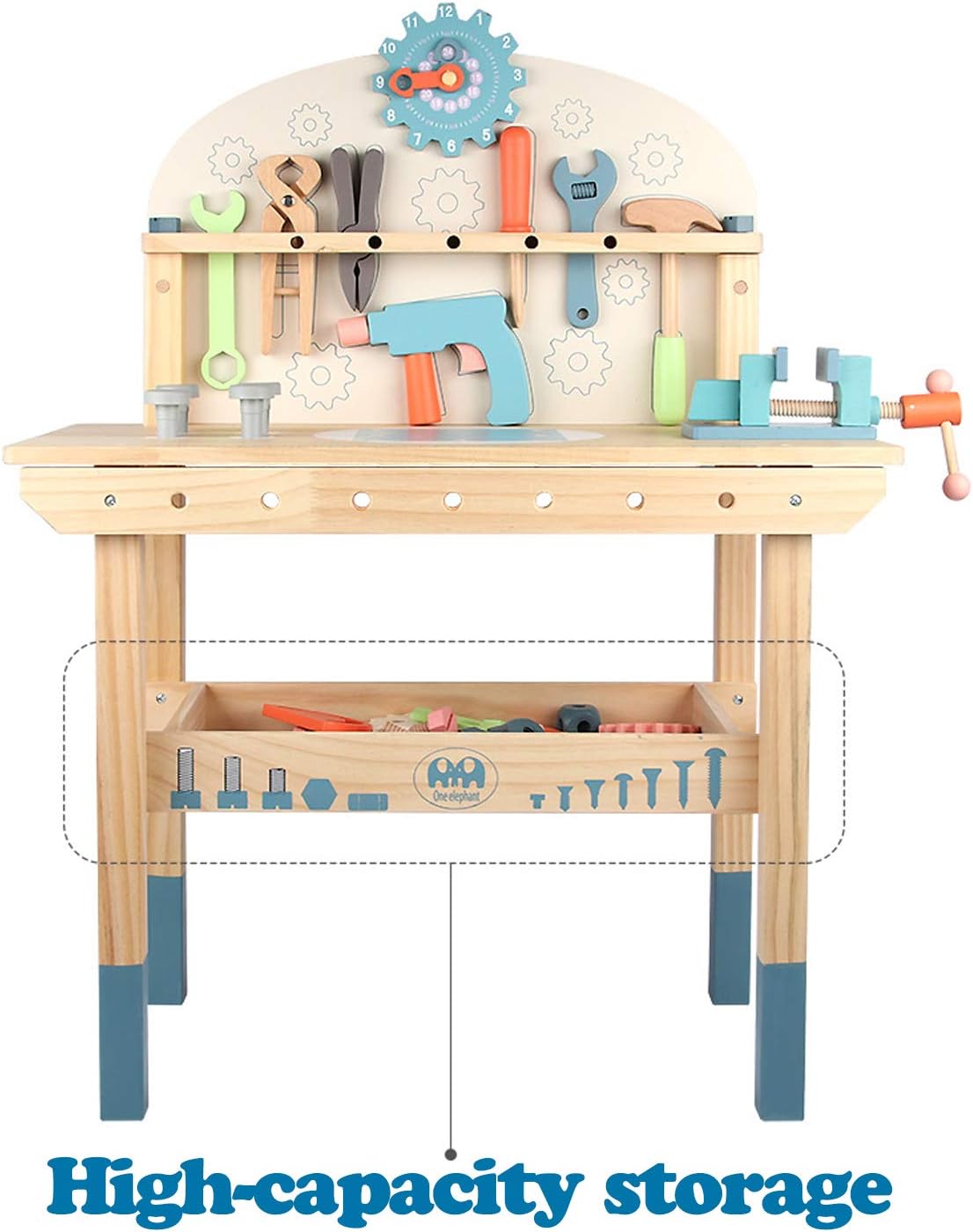 Little Angel Kids Wooden Tool Bench Play Set With Accessories