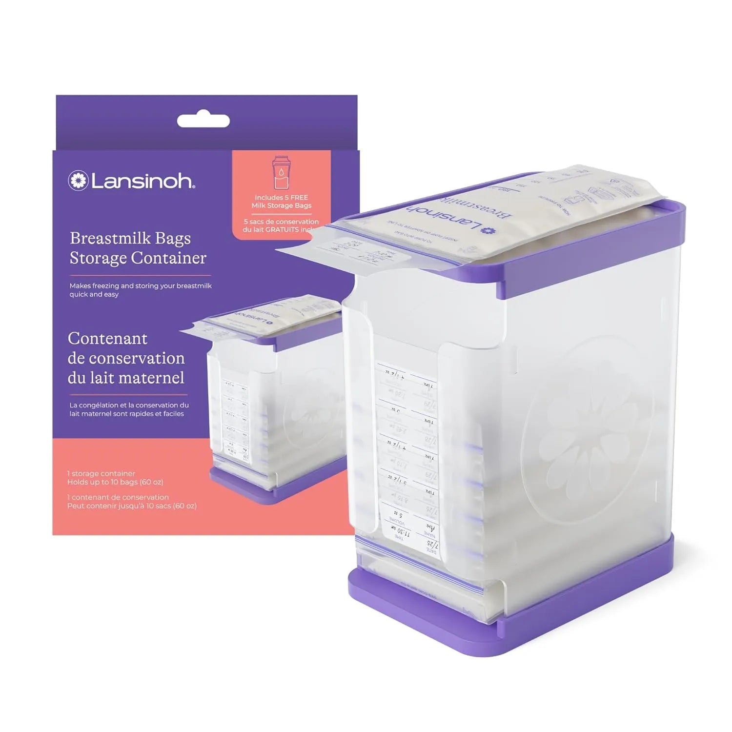 Lansinoh Breastmilk Storage Container with Quick-Freeze Tray