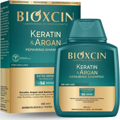 Bioxcin Keratin & Argan Repair Shampoo (300ml).