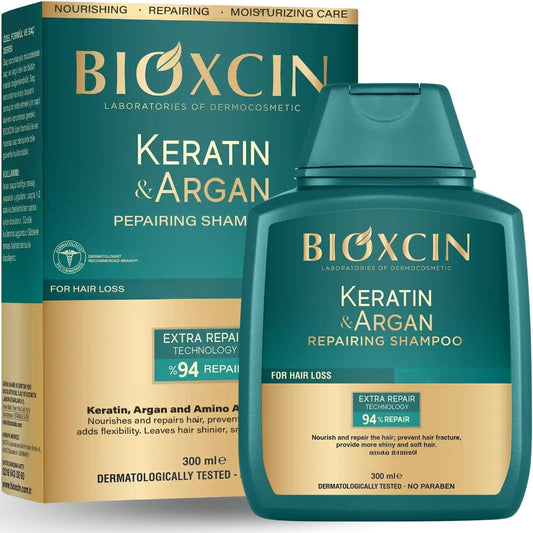 Bioxcin Keratin & Argan Repair Shampoo (300ml).