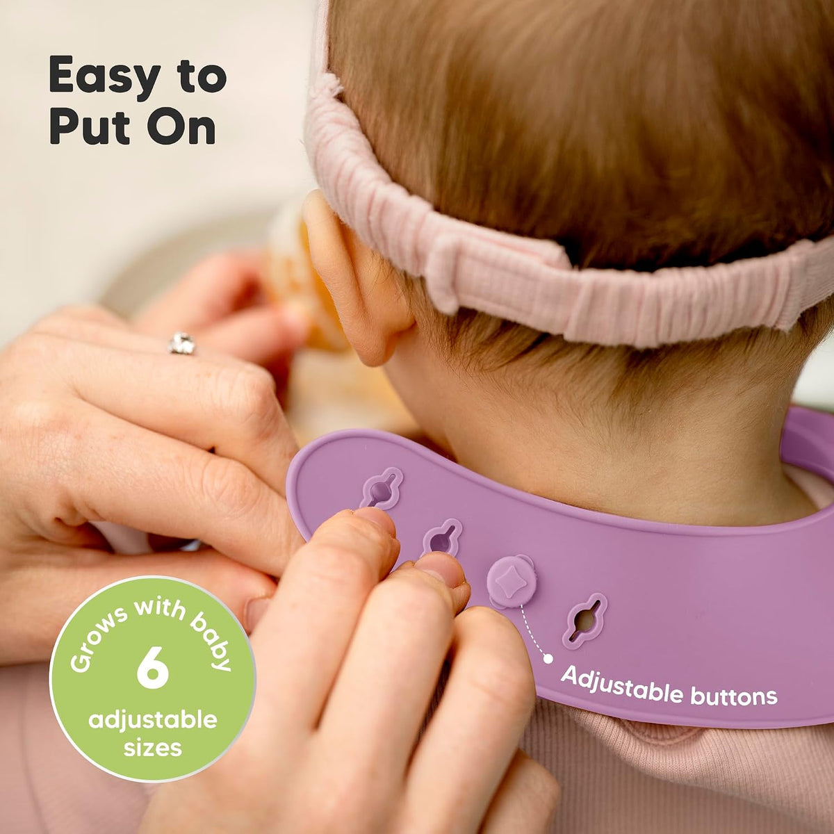 Keababies Prep Silicone Bibs (Amethyst) - Pack of 2