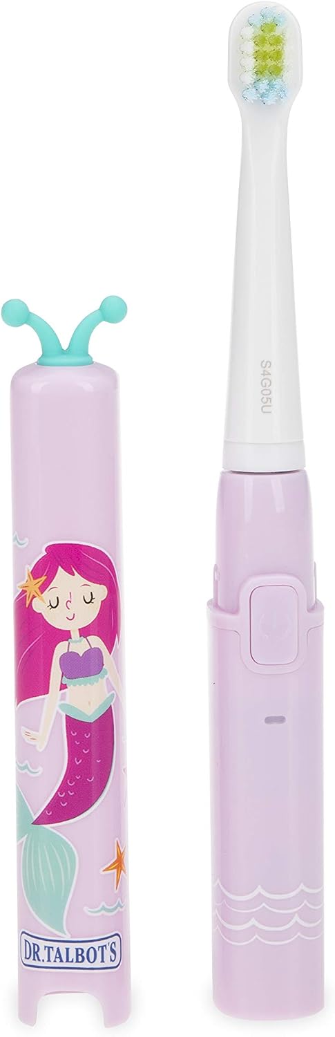 Dr. Talbot's Kids Sonic Toothbrush, Mermaid Design, Soft Bristles, Girl Print