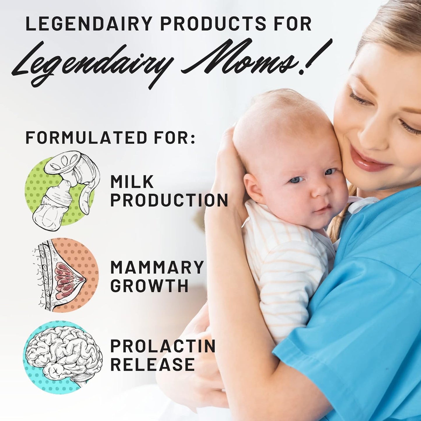 مجموعة كبسولات ادرار الحليب النباتية من Legendairy Milk - عدد 60 كبسولة