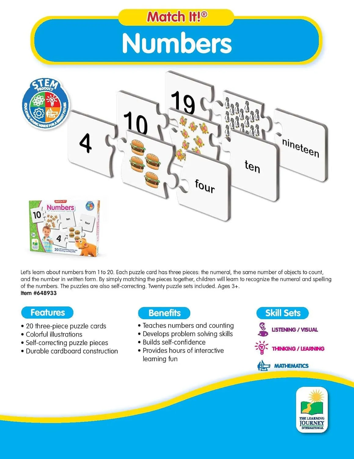 The Learning Journey Match It! Numbers
