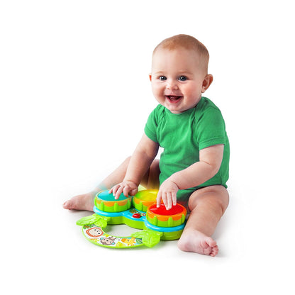 Bright Starts Safari Beats Musical Drum Toy with Lights, Ages 3 Months+