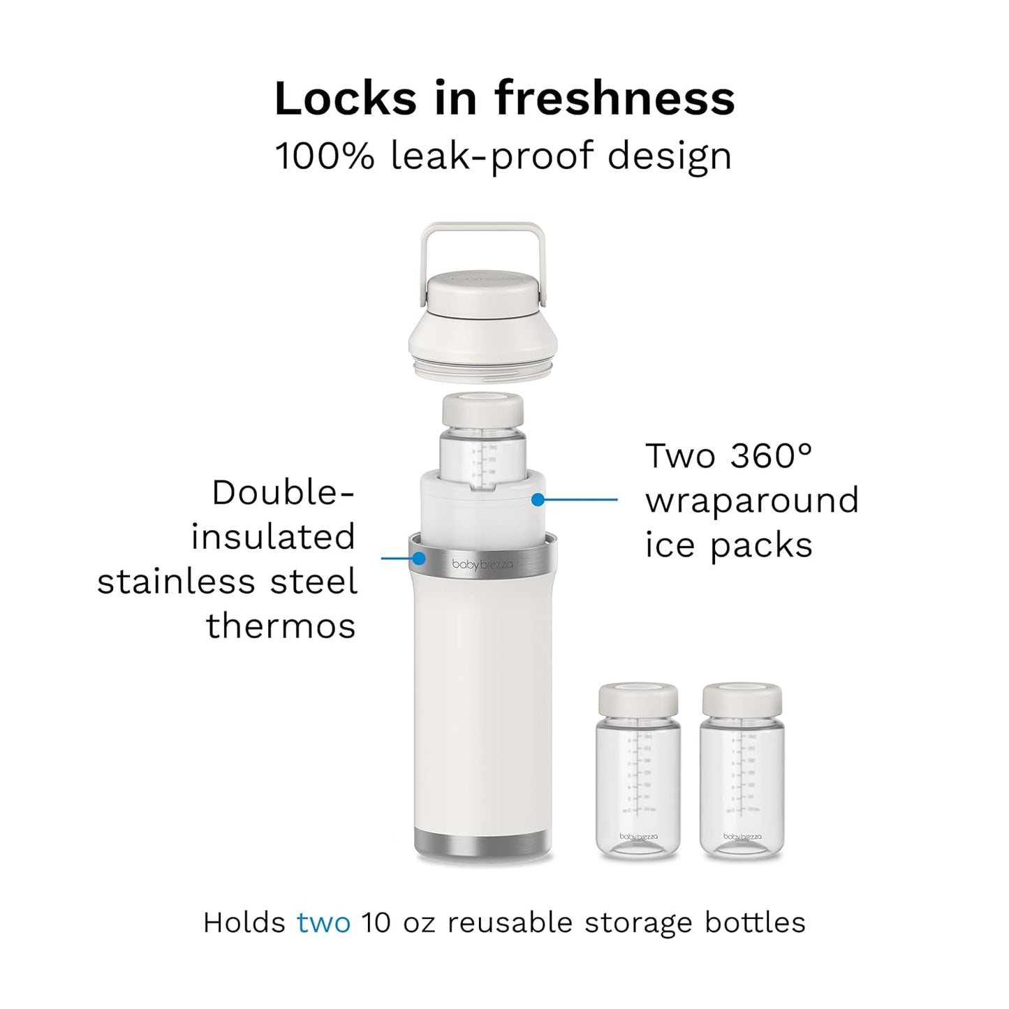 Baby Brezza All Day Breastmilk Cooler (600ml, Soft White)