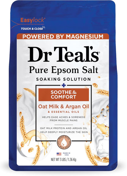 Dr. Teal's Epsom Salt Magnesium Soak, Soothe & Comfort with Oat Milk & Argan Oil (1.36kg) 