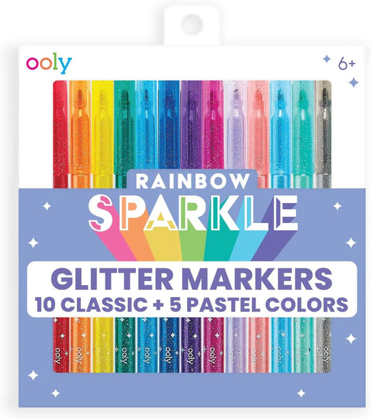 Ooly Rainbow Sparkle Glitter Markers (Set of 15)