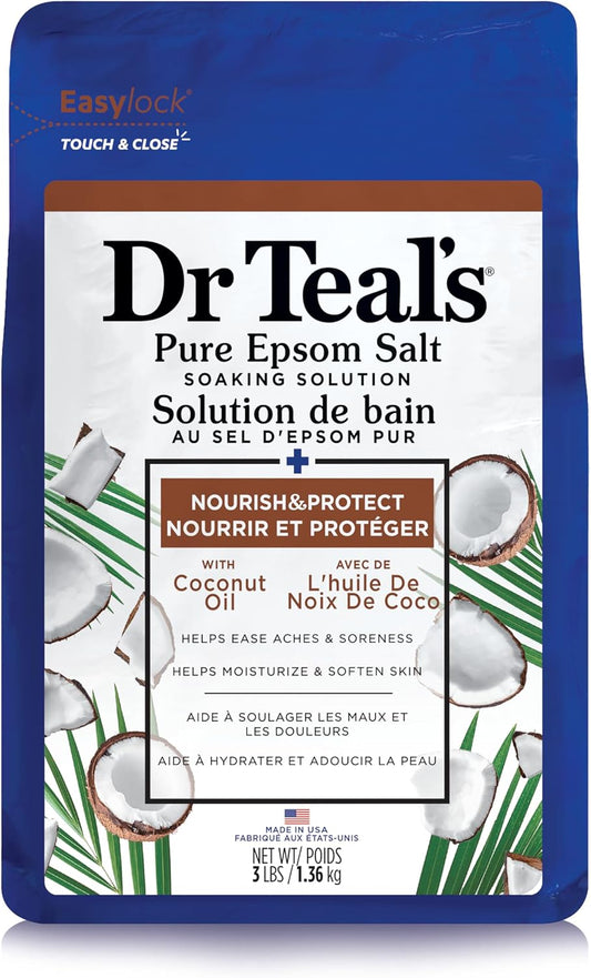 Dr. Teal's Salt Soak with Pure Epsom Salt, Nourish & Protect with Coconut Oil (36kg) 