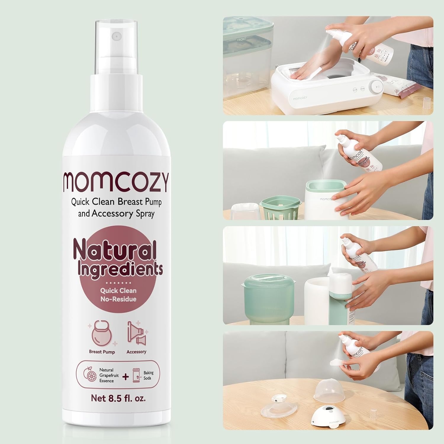 Momcozy Portable Breast Pump Cleaner Spray (8.5 fl oz)