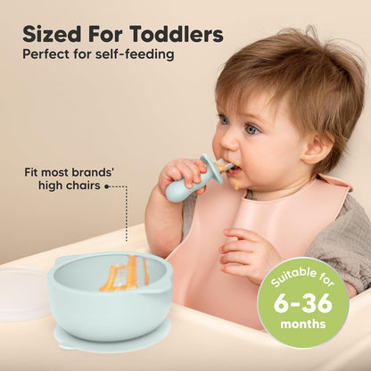 Keababies Prep Silicone Suction Bowls (Pastel Sky) - Pack of 2