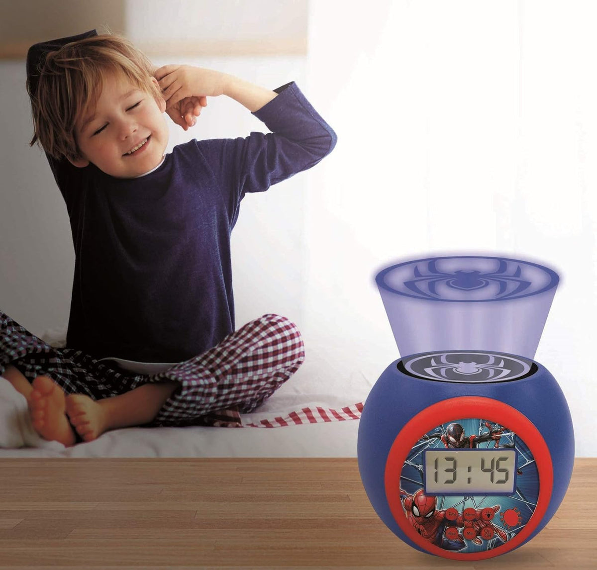 LEXiBOOK Marvel Spider-Man Projector Alarm Clock with Snooze Function
