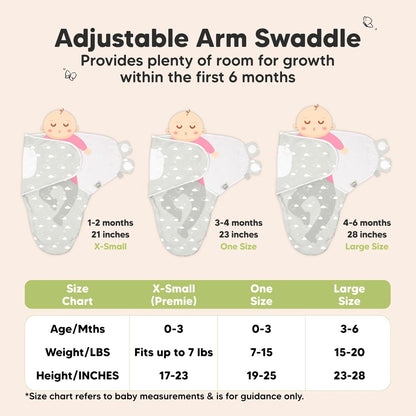 Keababies Soothe Zippy Swaddle Wrap (Blossom) - Pack of 3