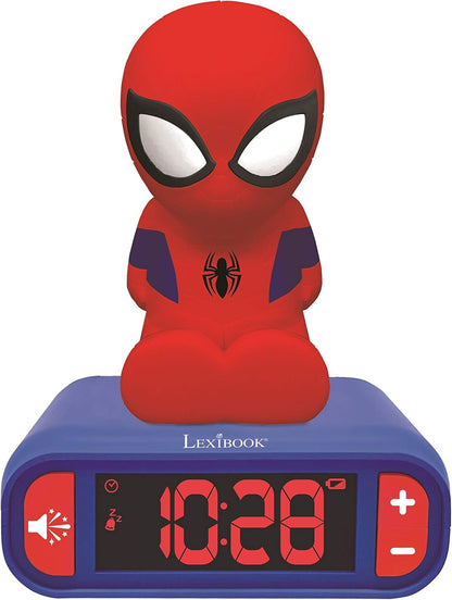 LEXiBOOK 3D Marvel Spider-Man Digital Alarm Clock with Night Light