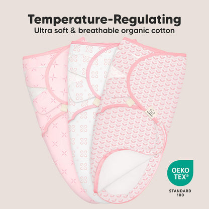 Keababies Soothe Zippy Swaddle Wrap (Blossom) - Pack of 3