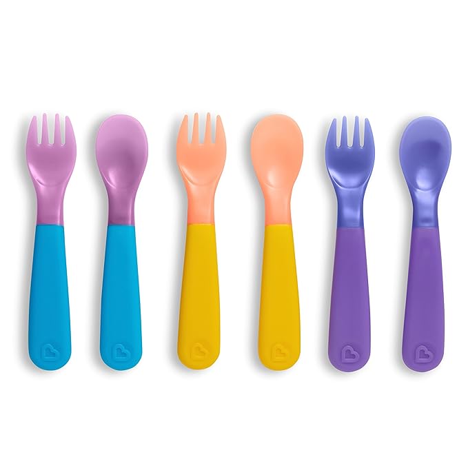 Munchkin ColorReveal Color Changing Toddler Forks and Spoons, 6pcs