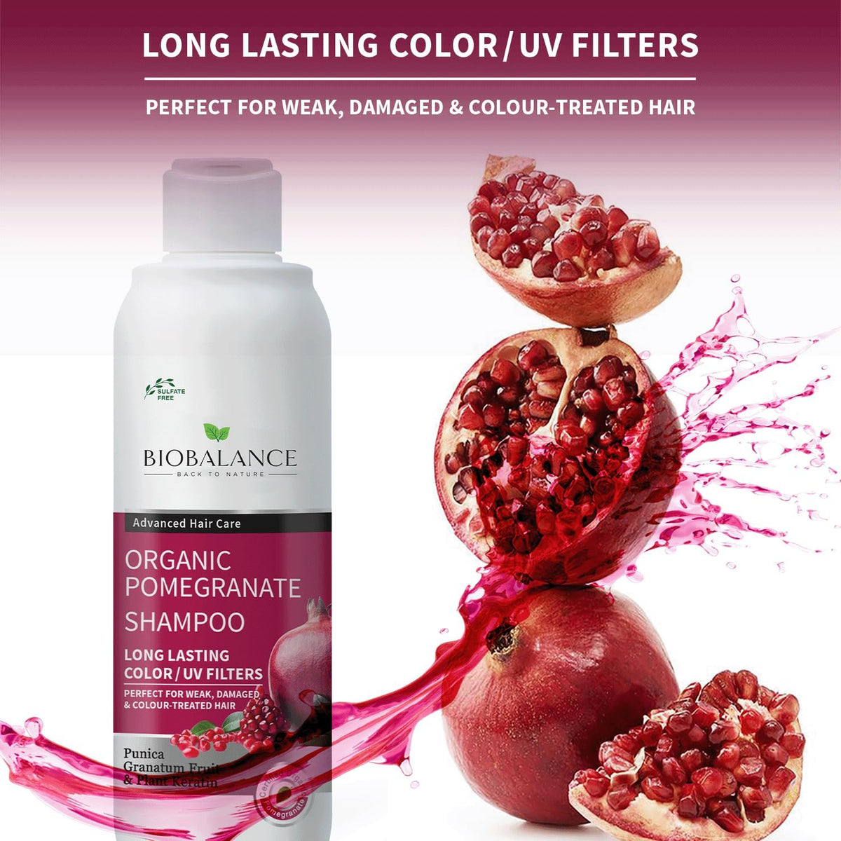 Biobalance Organic Faster Hair Growth Shampoo (Pomegranate, 330ml)