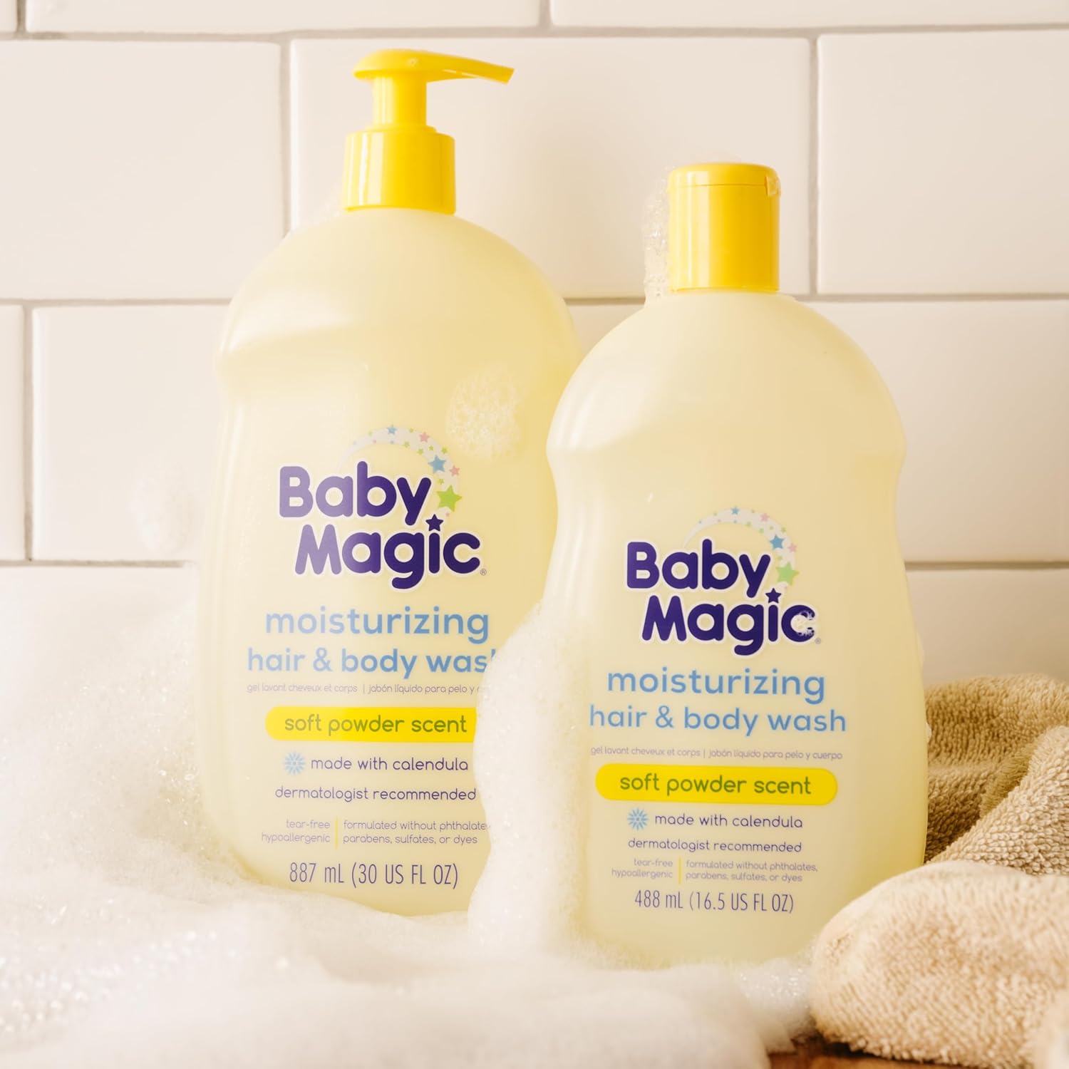 Baby Magic Moisturizing Hair And Body Wash, Soft Powder (488ml)