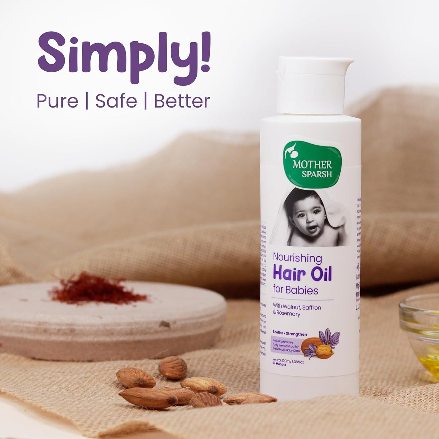 زيت مُغذٍّ لشعر الرضّع من «ماذر سبَرش»، 100ml، 0m+