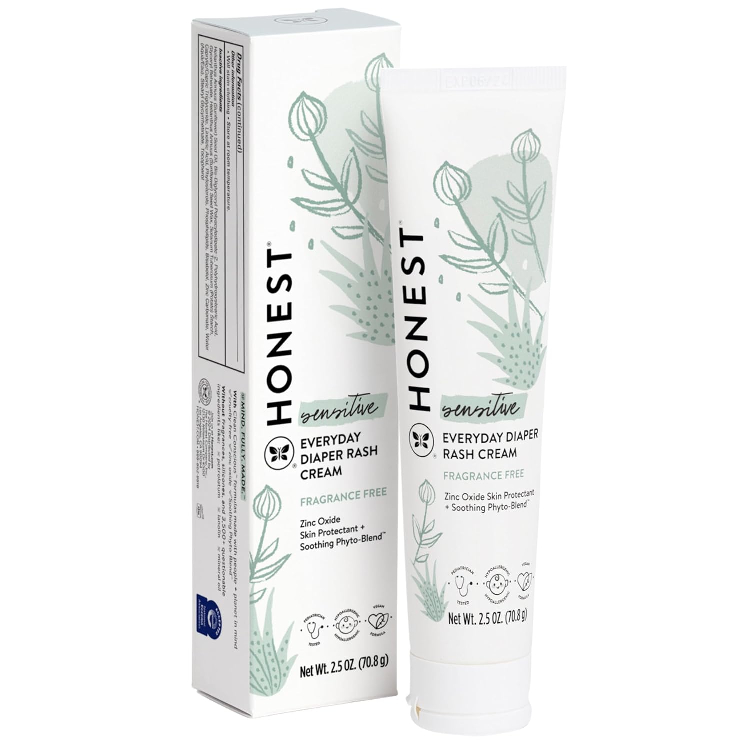 The Honest Company Hypoallergenic Diaper Rash Cream, 2.5oz