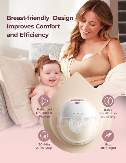 Momcozy Wearable Breast Pump M5 Smart (Maroon)