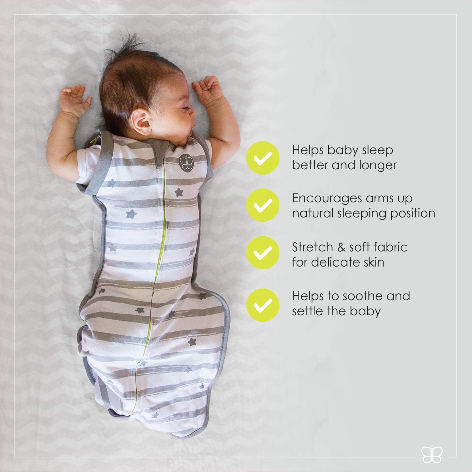 Bbluv Sleëp 3-in-1 Evolutive Swaddle with Removable Sleeves