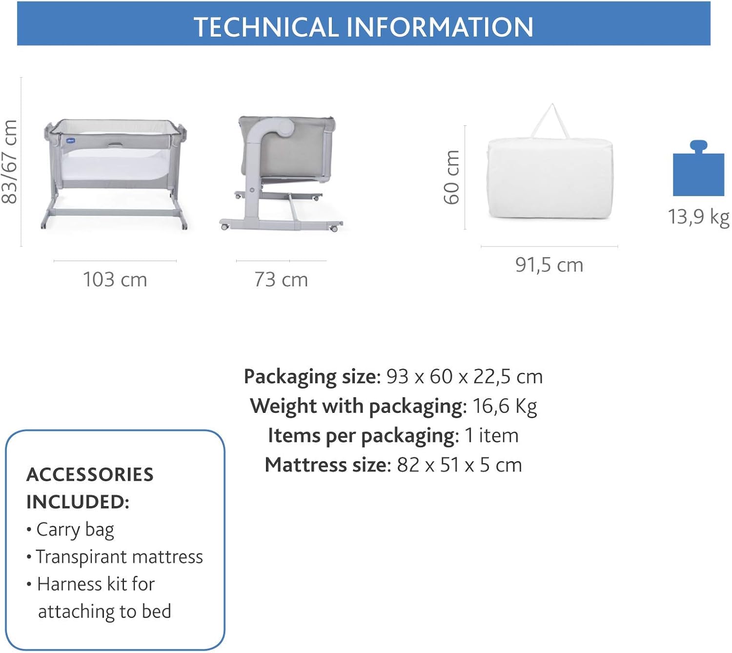 Chicco Next2Me Magic Crib, 0- 6 Months, Moon Grey