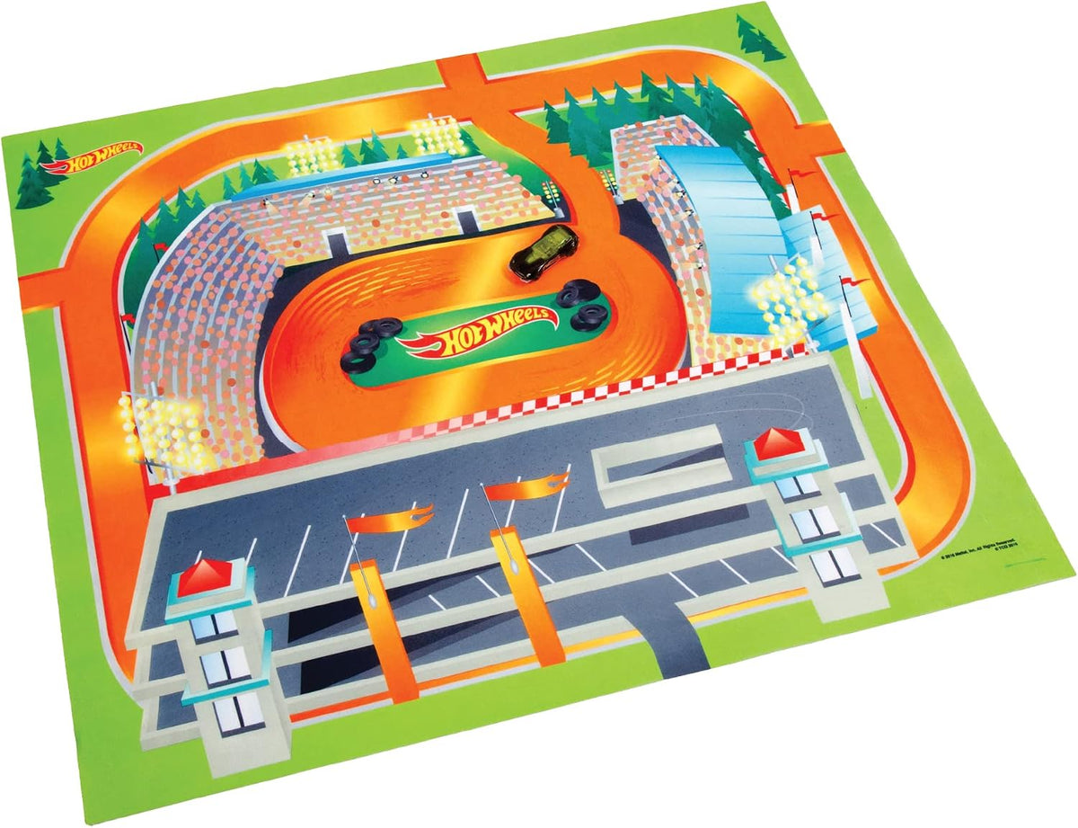 Hot Wheels - Felt Imaginmat Mega Racing Playmat with Toy Car & Stickers