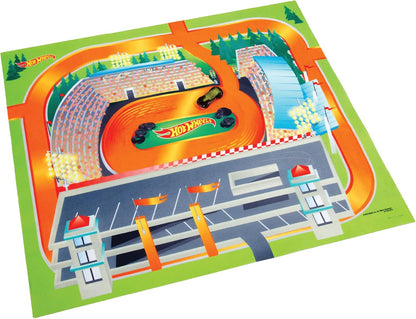 Hot Wheels - Felt Imaginmat Mega Racing Playmat with Toy Car & Stickers