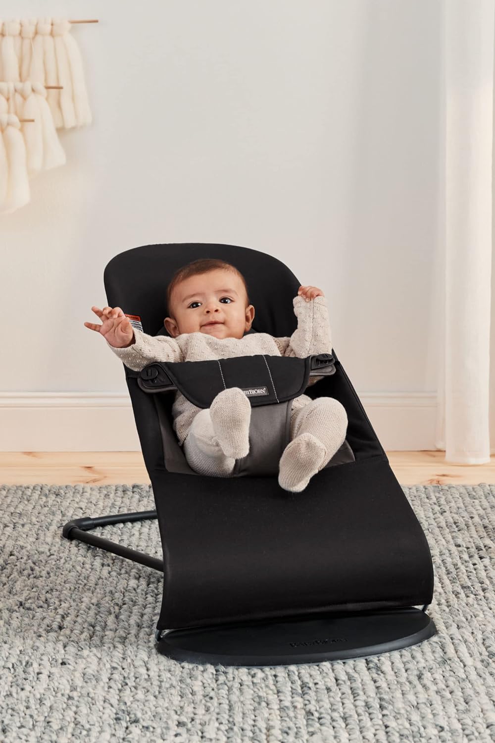 BabyBjorn Bouncer Balance Soft, Cotton, Black/Dark Gray