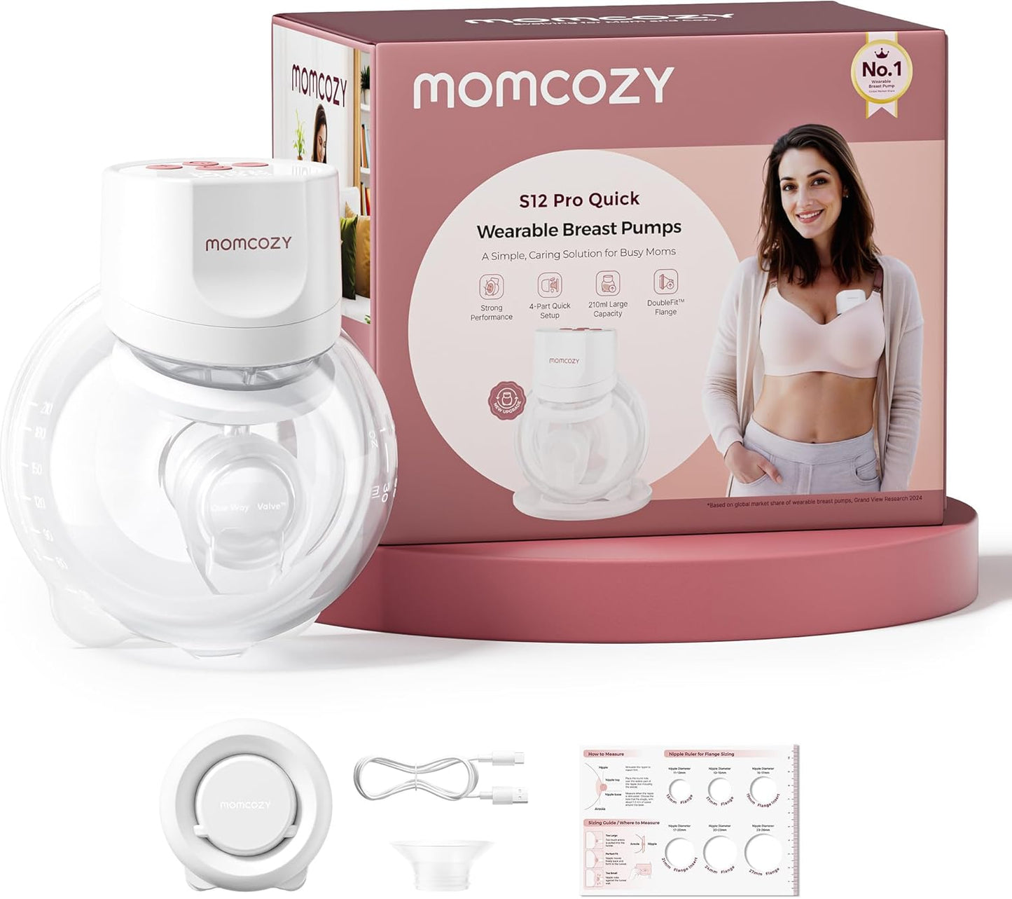 Momcozy Wearable Breast Pump S12 Pro Quick (White)
