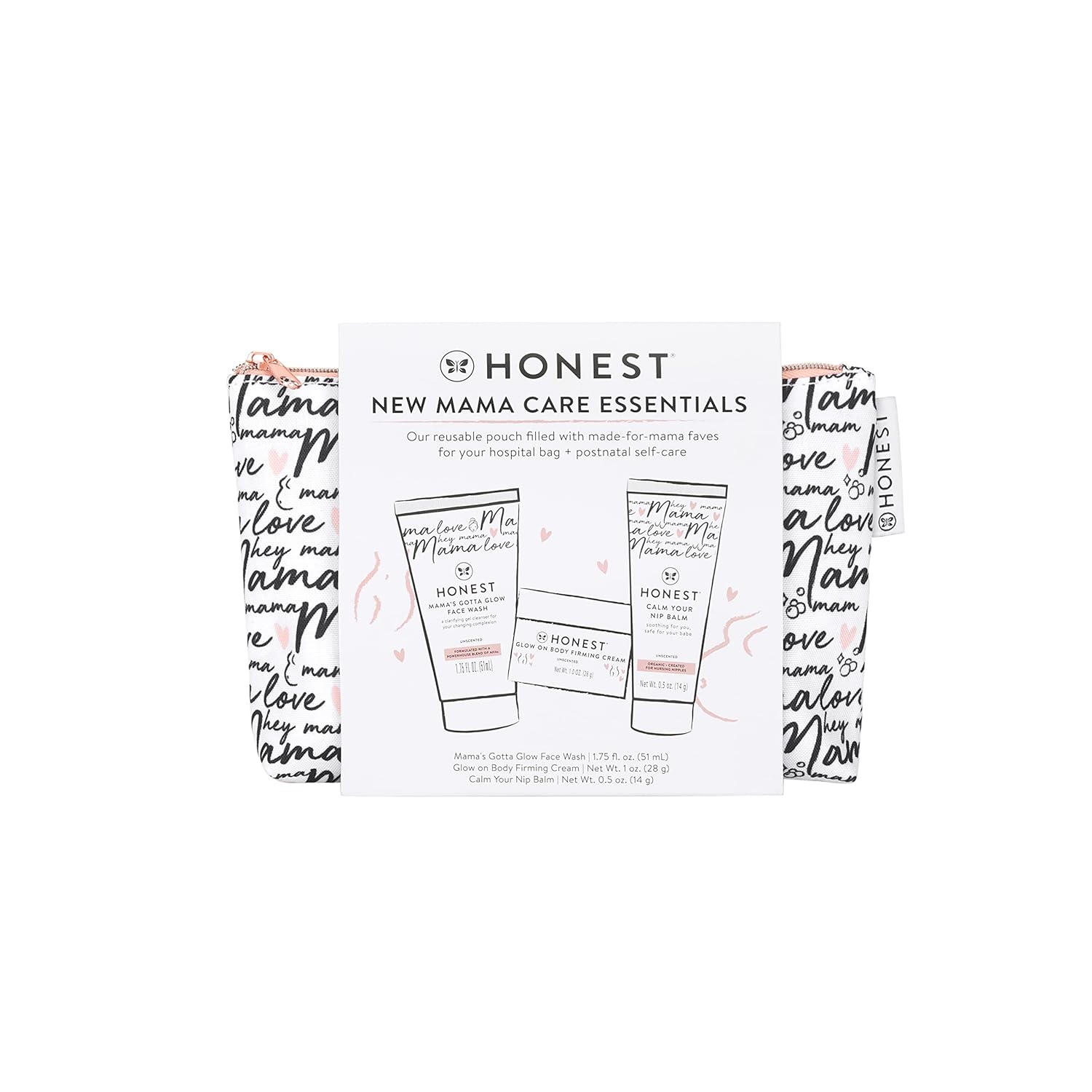 The Honest Company New Mama Care Essentials Gift Set with Reusable Pouch