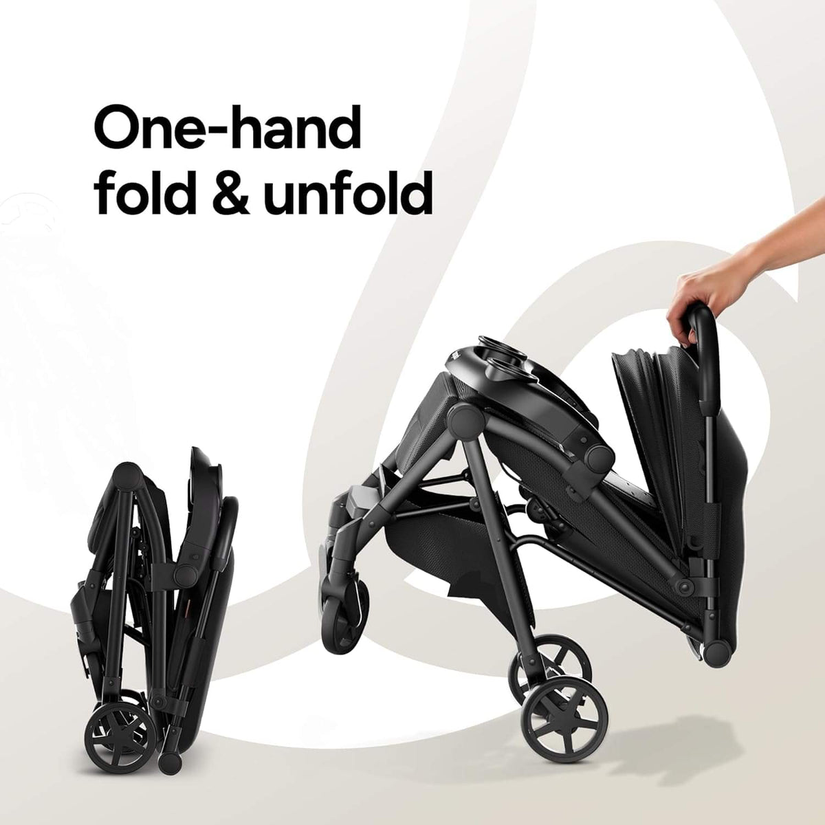Mompush Lithe V2 Lightweight Travel Stroller (Black)