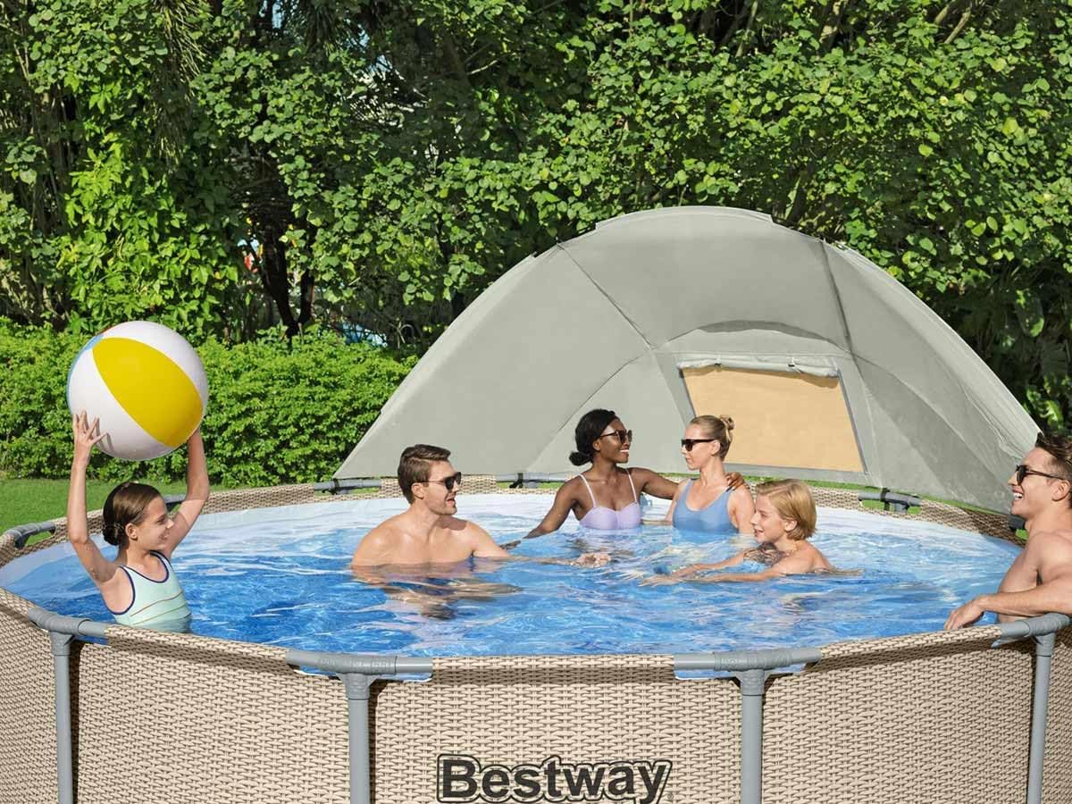 Bestway Cranberry Power Steel Swimming Pool Set (13' x 42"/3.96m x 1.07m)