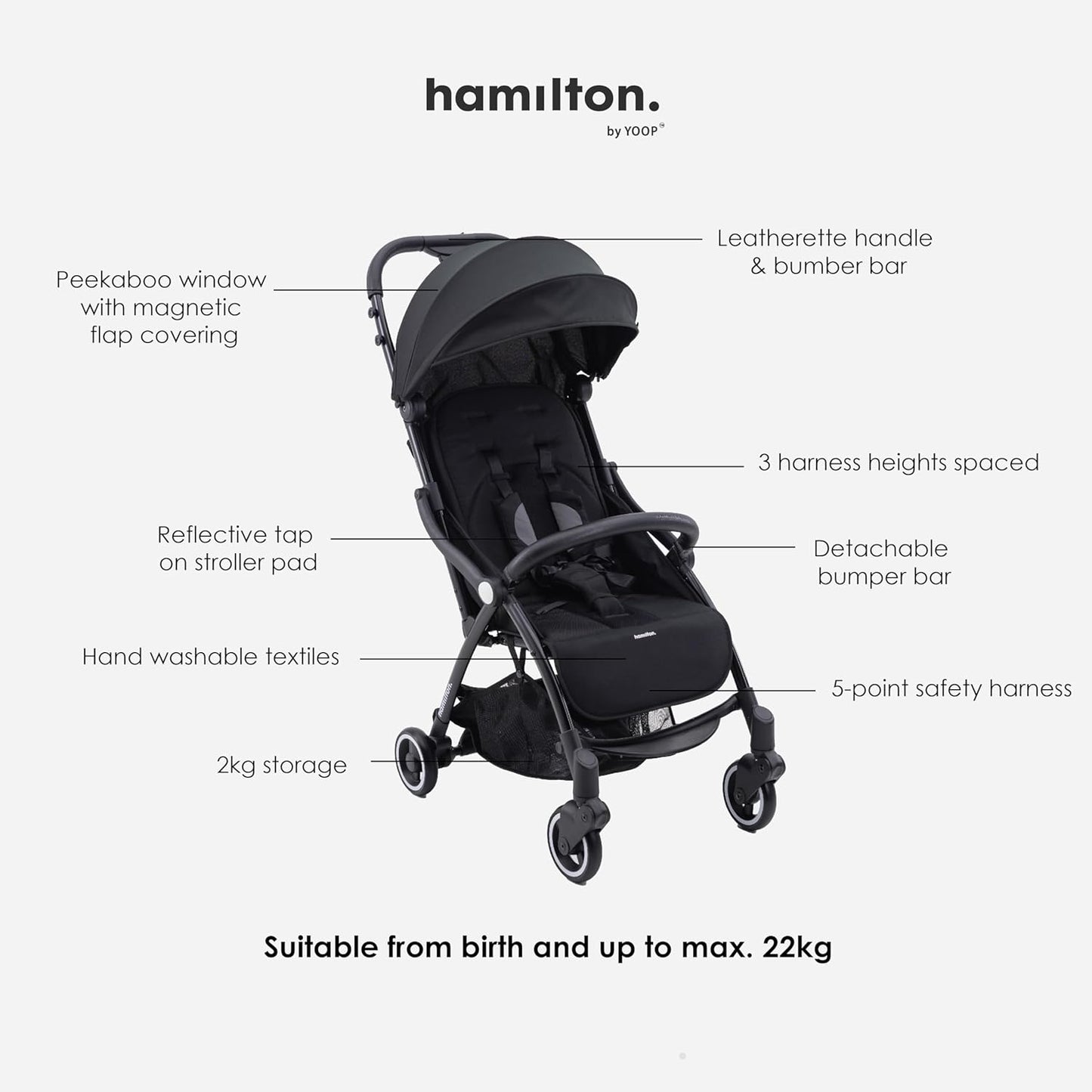 Hamilton by Yoop Everyday Stroller (Grey)