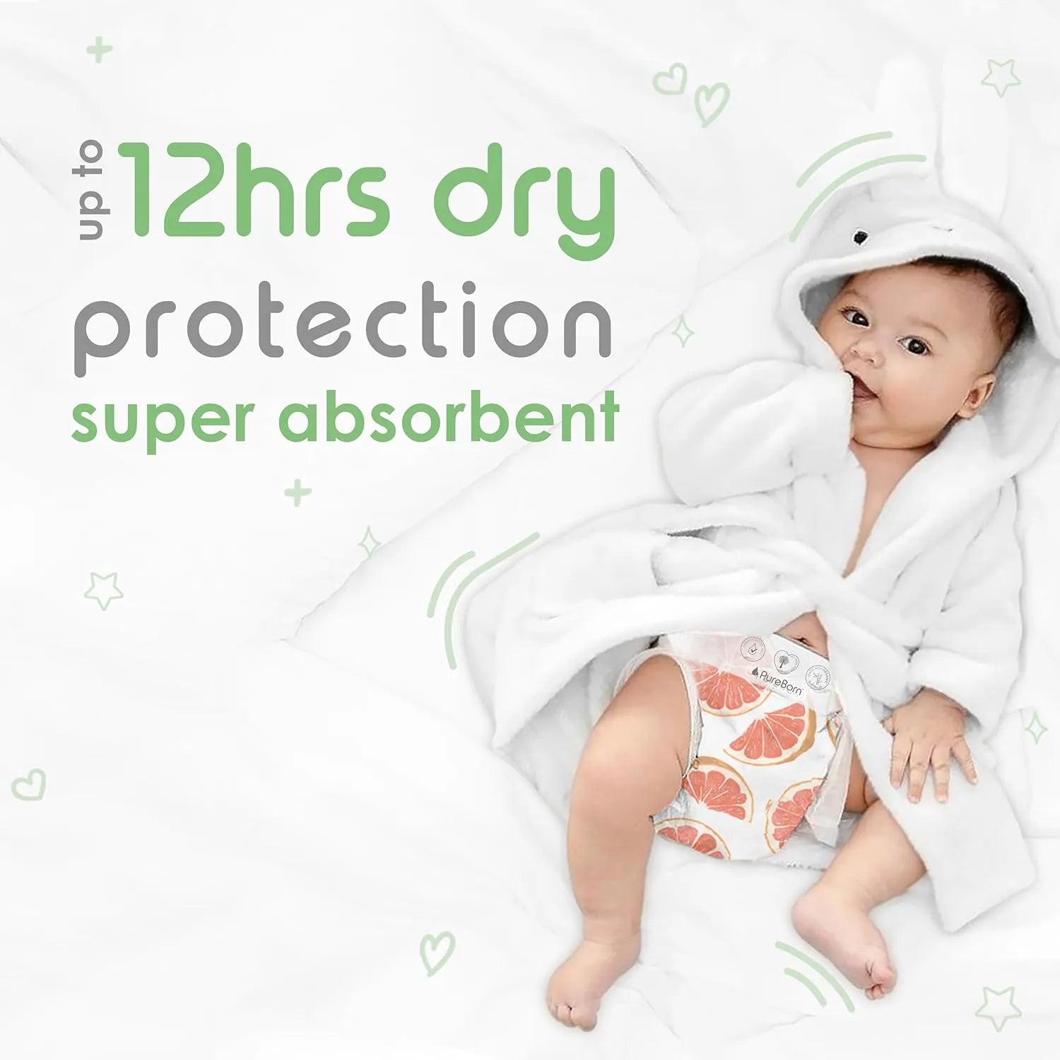 PureBorn Organic Bamboo Nappies (Newborn)