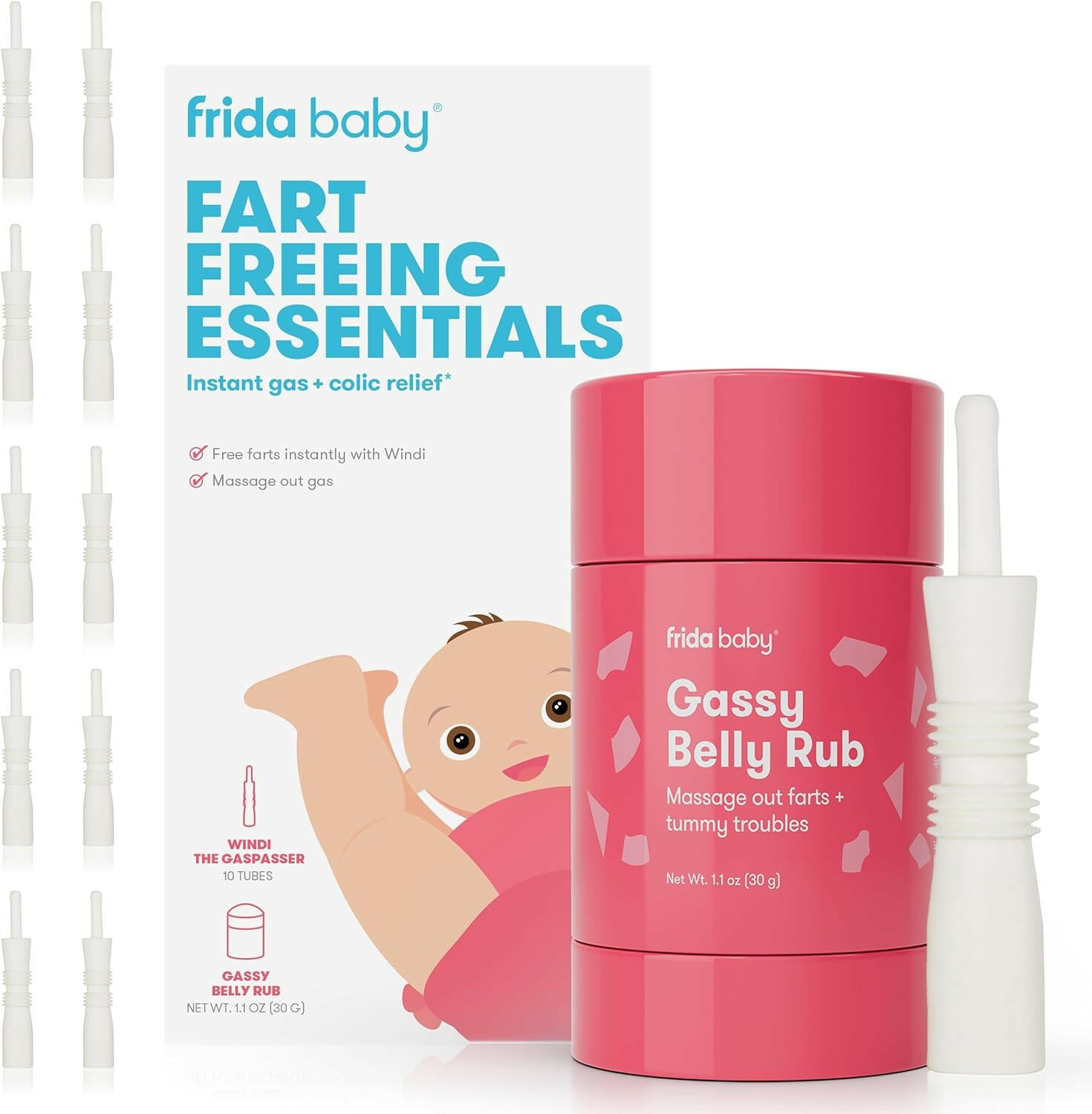 Frida Baby Windi and Gassy Belly Rub for Safe, Natural, and Instant Gas and Colic Relief