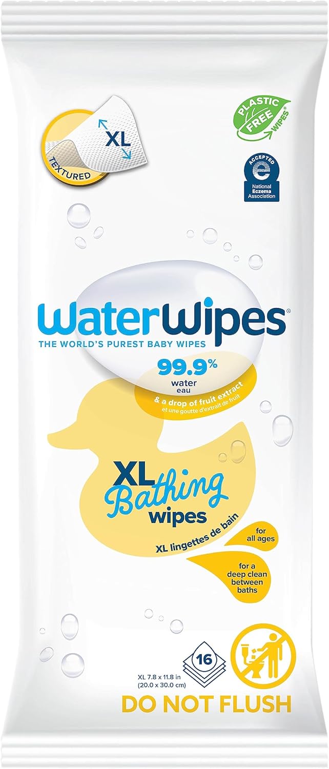 WaterWipes The World's Purest Baby Wipes, XL Bathing Wipes