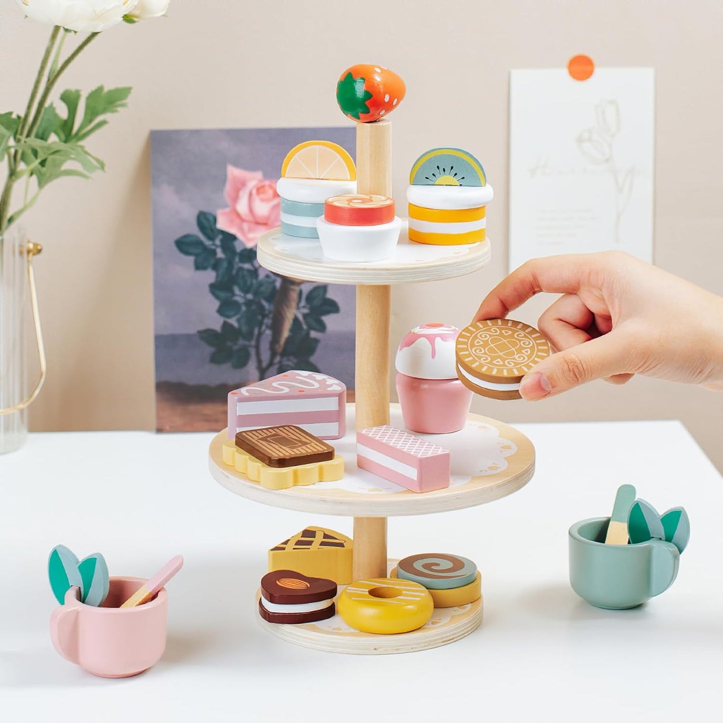 Little Angel Kids Wooden Dessert Stand Toy